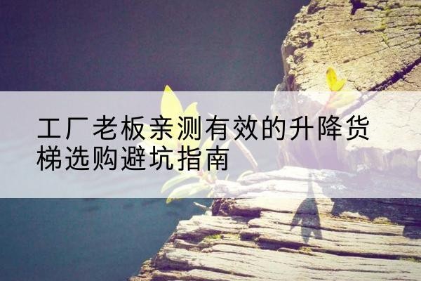 宁县升降货梯怎么选-工厂老板亲测有效的升降货梯选购避坑指南